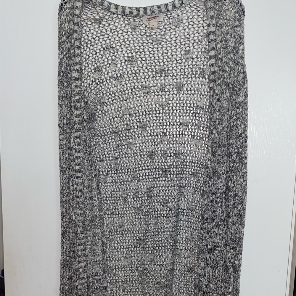 Long black and white women’s cardigan